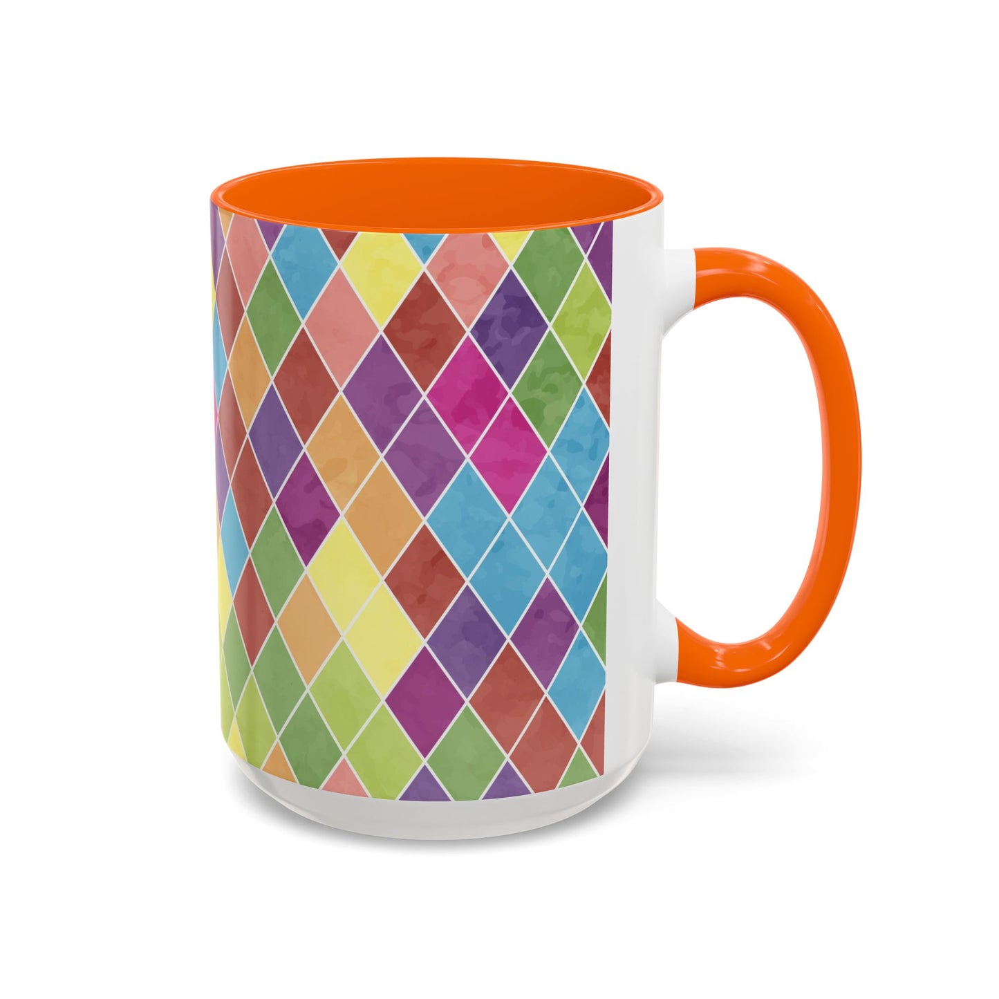 Colorful Diamond Pattern Coffee Mug, Coffee Lover Gift, Bright Kitchen Decor, Artistic Mug, Vibrant Drinkware