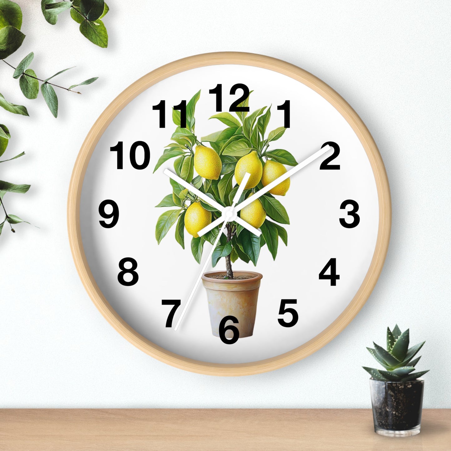 Lemon Tree Wall Clock, Brighten Your Home Decor, Gift for Garden Lovers, Kitchen Wall Clock, Unique Home Accent