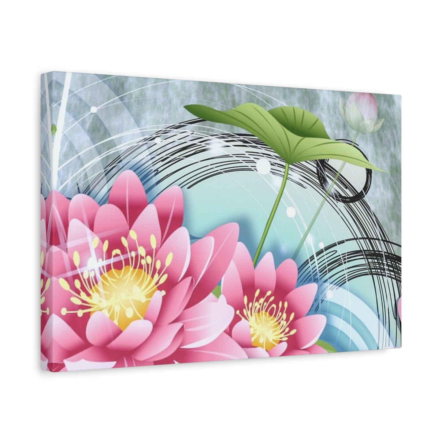Lotus Blossom Matte Canvas Wall Art — Stretched 1.25" Decorative Print