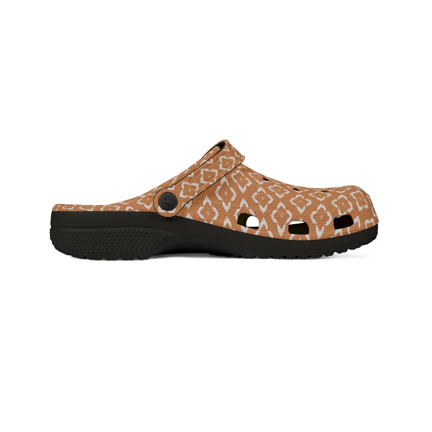 EVA Foam Clogs — Terracotta Geometric Pattern Slip-On Shoes