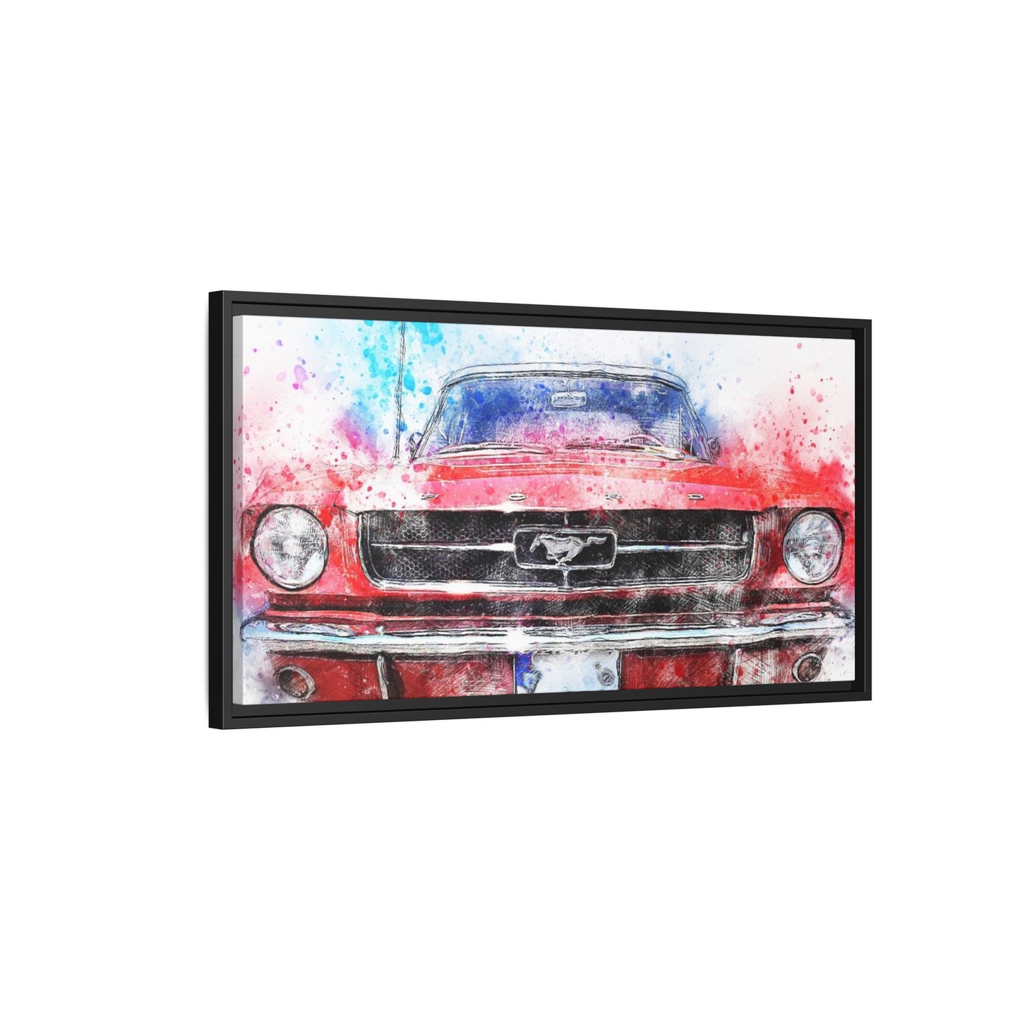 Matte Canvas, Framed Mustang Car