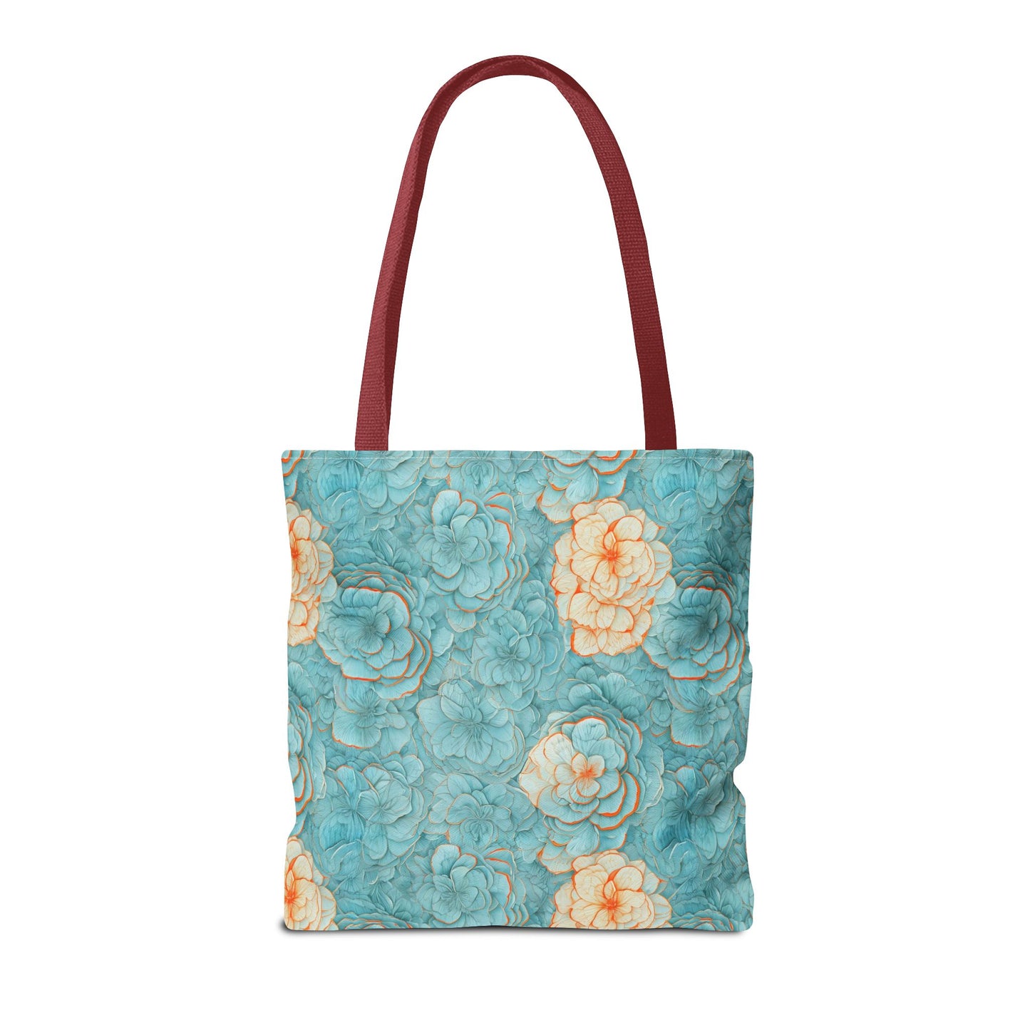 Floral Watercolor Tote Bag — Teal Succulent Pattern