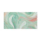 Abstract Green Marble Canvas Print — Teal & Coral Swirl Wall Art