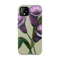 Floral Phone Case - Tough Cases, Purple Flower Design, Cell Phone Accessories, Gift for Her, Nature Lover Essentials