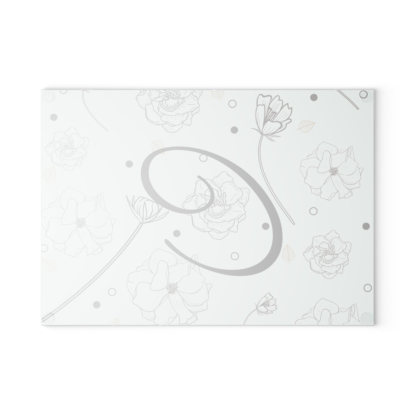Personalized Floral Glass Cutting Board, Kitchen Decor, Wedding Gift, Housewarming Gift, Cooking Gift, Custom Kitchen Accessory