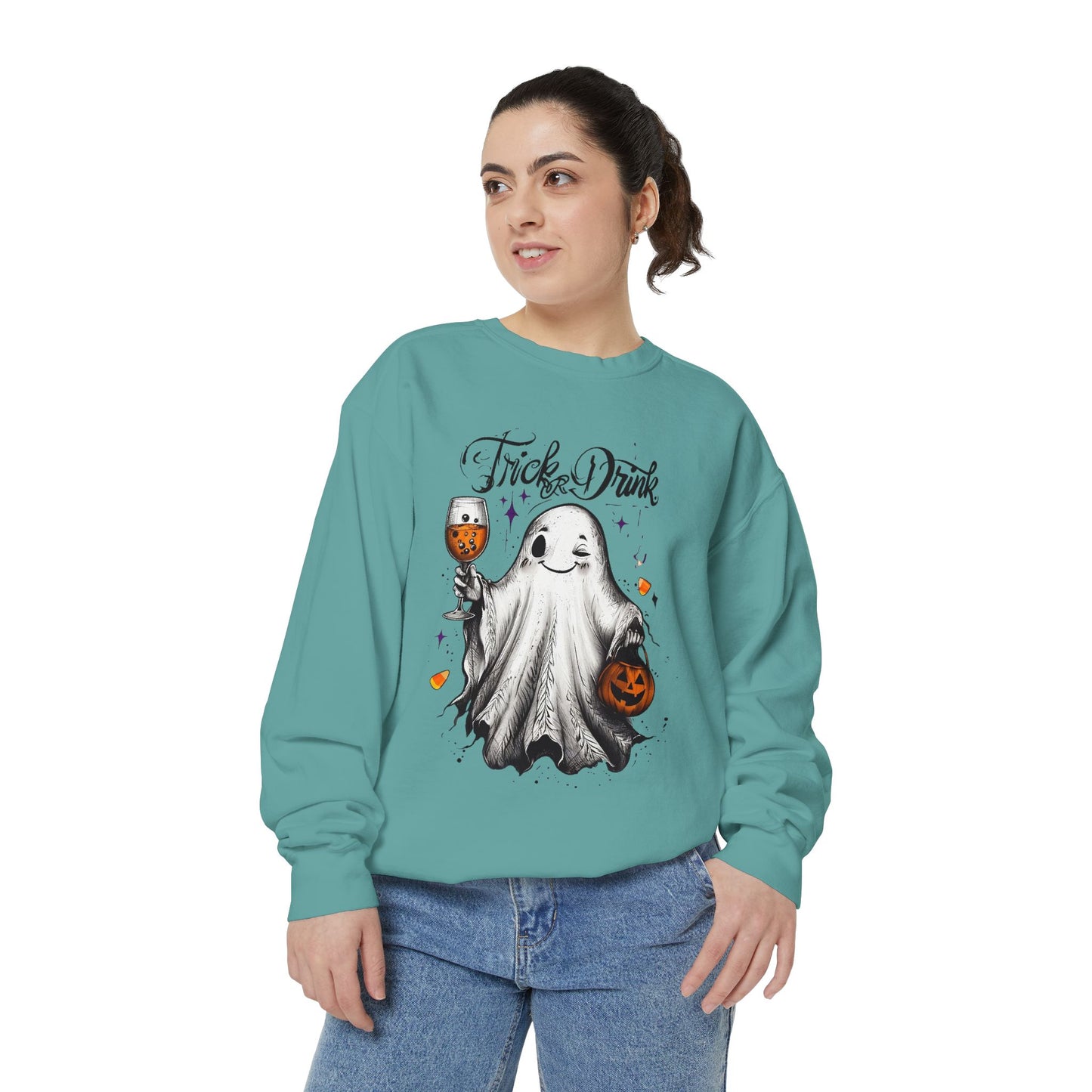 Spooky Ghost Sweatshirt | Trick or Treat Apparel, Halloween Gift, Cozy Unisex Top, Fall Fashion, Casual Wear