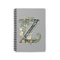 Floral Monogram Z Spiral Notebook — Decorative Initial Ruled Journal