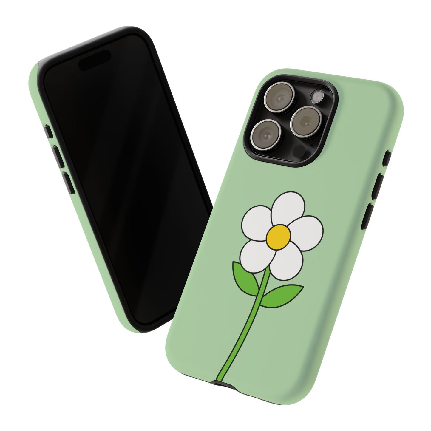 Floral Phone Case - Tough Cases for Nature Lovers, Cute Green Flower Design, iPhone Cover, Gift for Her, Spring Accessories