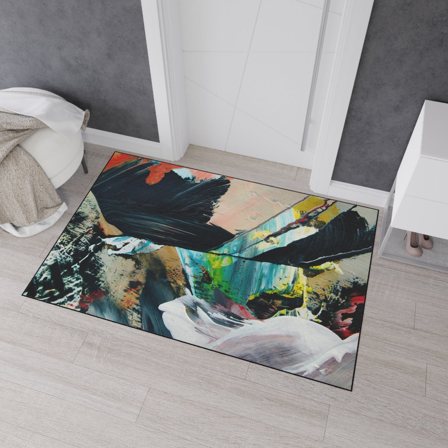 Abstract Color Splash Heavy Duty Floor Mat — Durable Artistic Entrance Rug