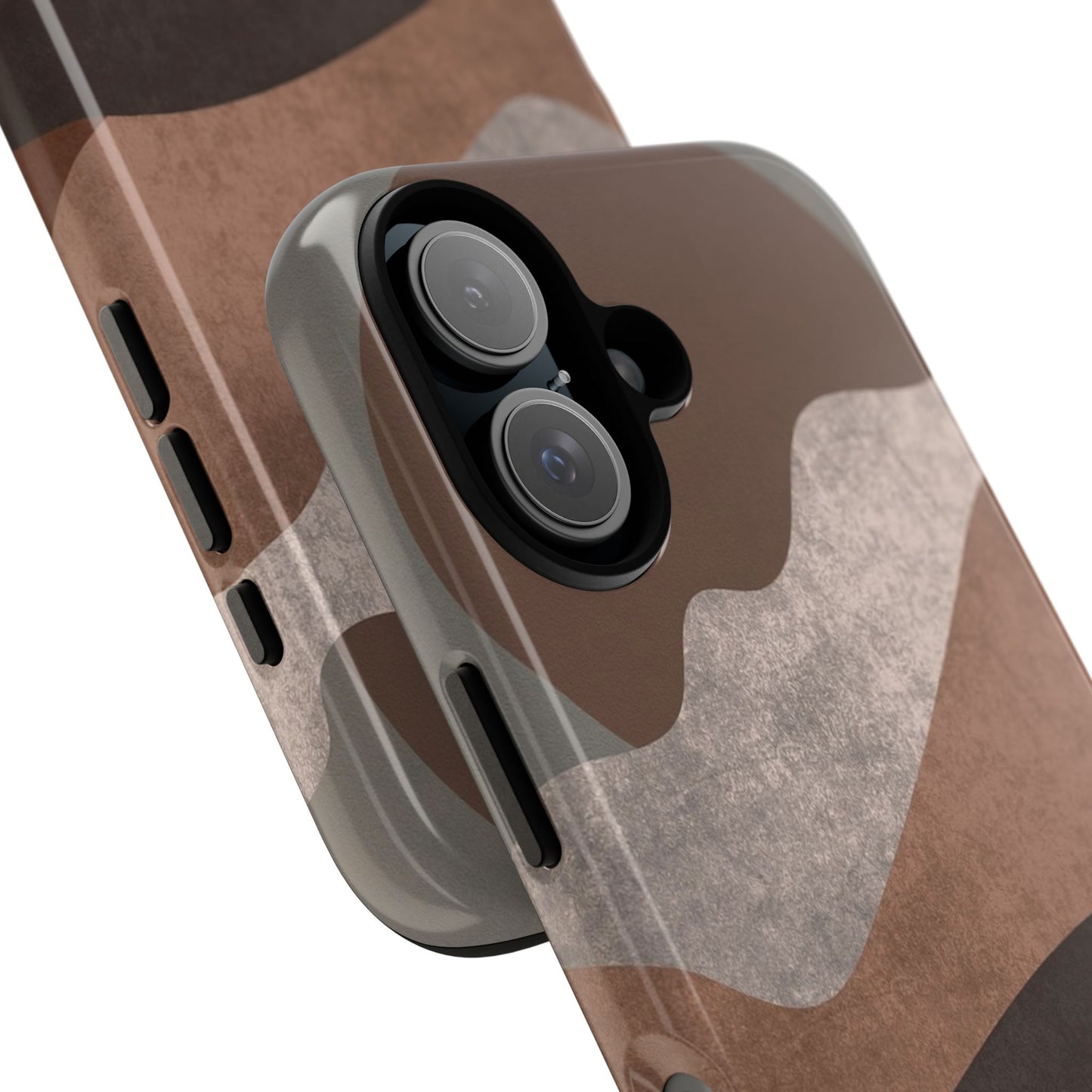 Abstract Earthtone Phone Case — Brown Layered Rugged Tough Case