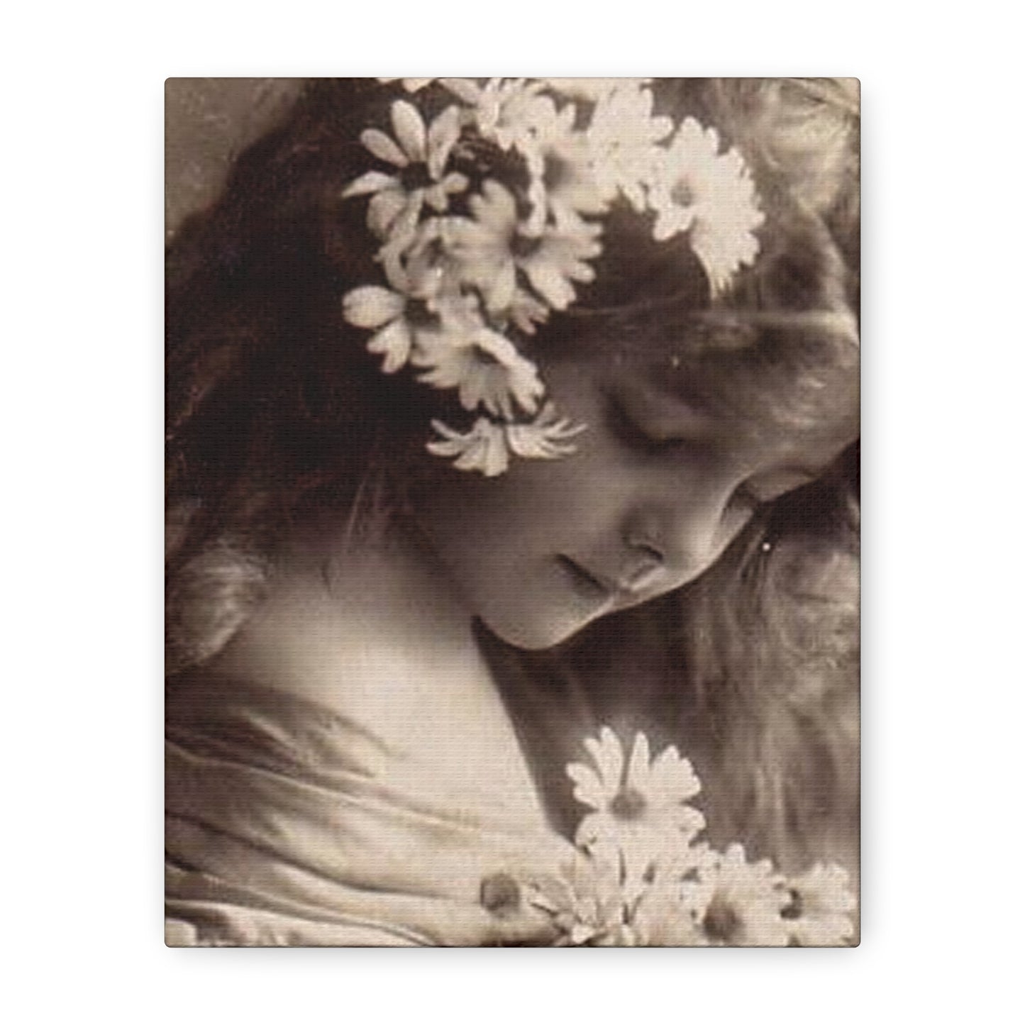 Vintage Floral Portrait Canvas