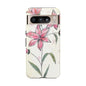 Floral Phone Case with Elegant Pink Lilies, Cute Floral Accessories, Phone Protection, Gift for Her, Stylish Cell Phone Cover