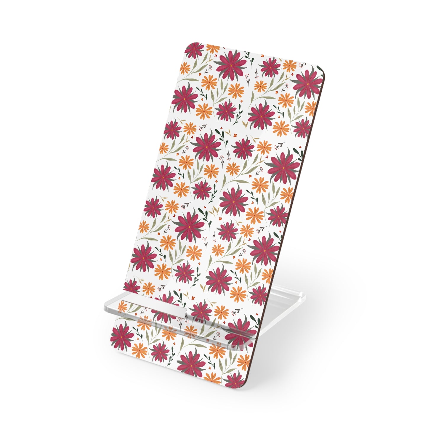 Floral Mobile Display Stand, Decorative Phone Holder, Desk Organizer, Functional Gift, Smartphone Stand, Cute Home Office Decor