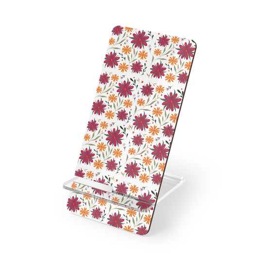 Floral Mobile Display Stand, Decorative Phone Holder, Desk Organizer, Functional Gift, Smartphone Stand, Cute Home Office Decor