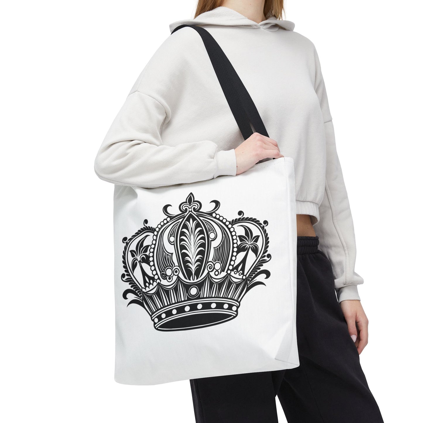 Crown Design Tote Bag, Royal Style Shopping Tote, Chic Grocery Bag, Gift for Her, Fashionable Accessories
