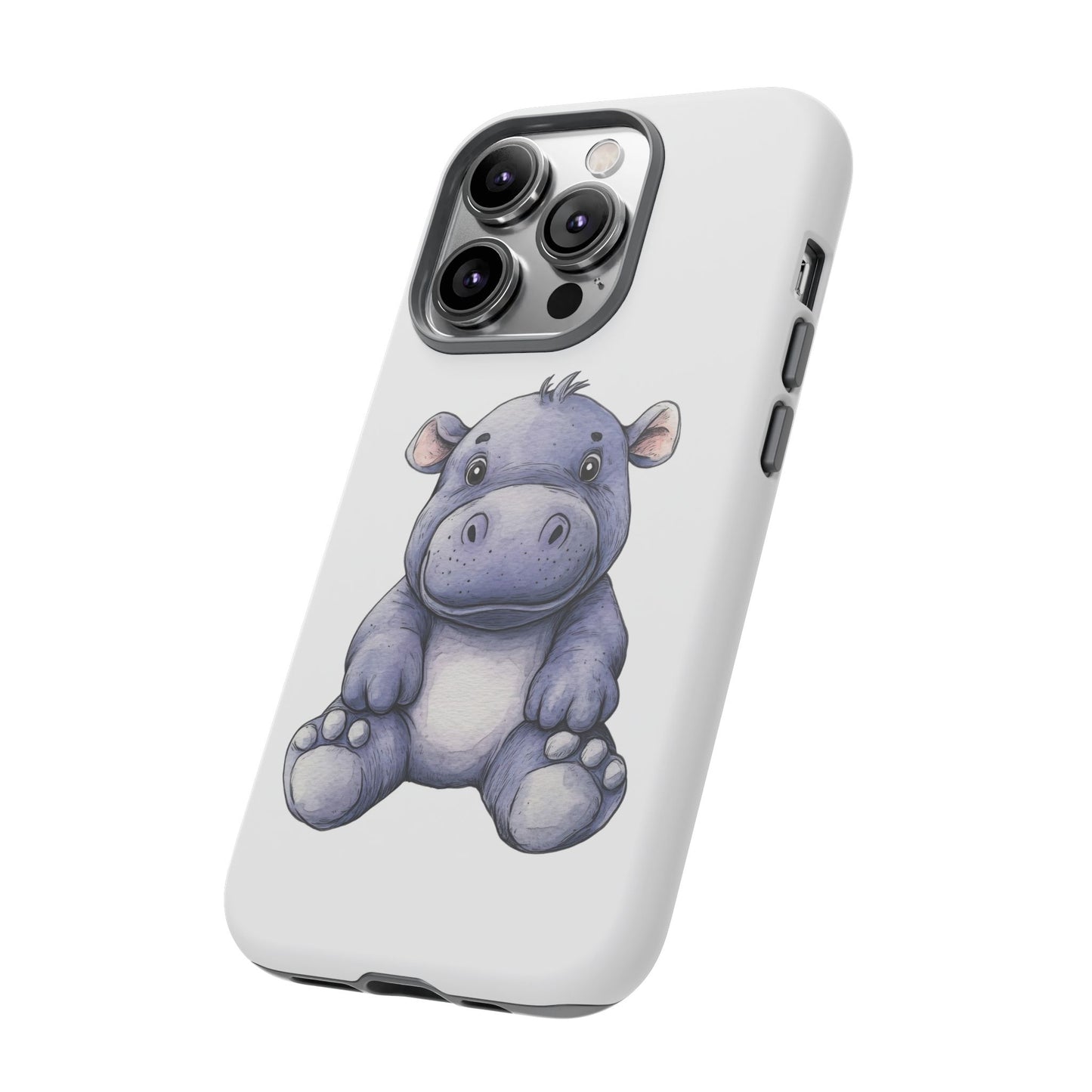 Cute Hippo Phone Case, Unique Tough Cases, Animal Lover Gift, Cute Animal Design, Baby Animal Phone Accessory