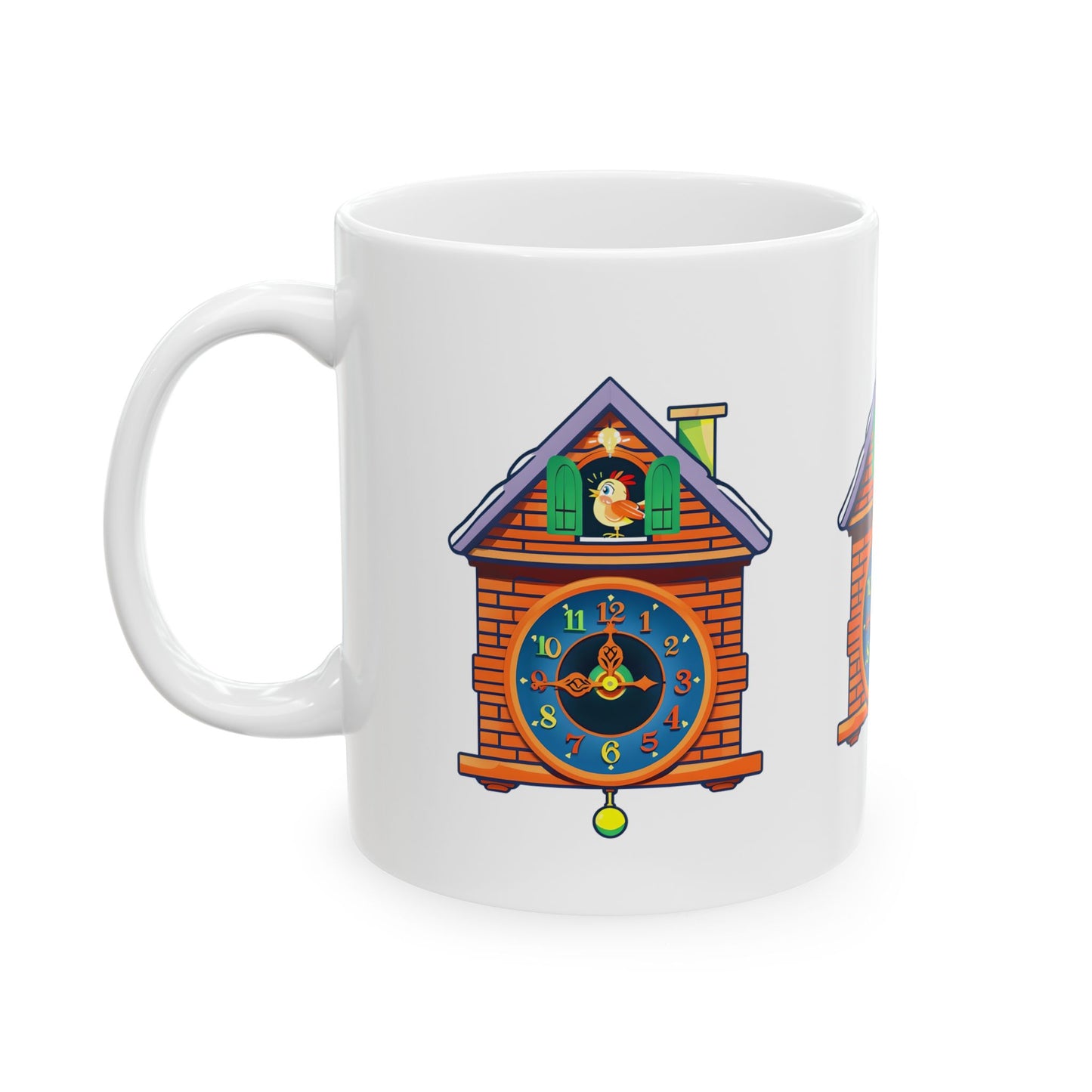 Whimsical Cuckoo Clock Ceramic Mug