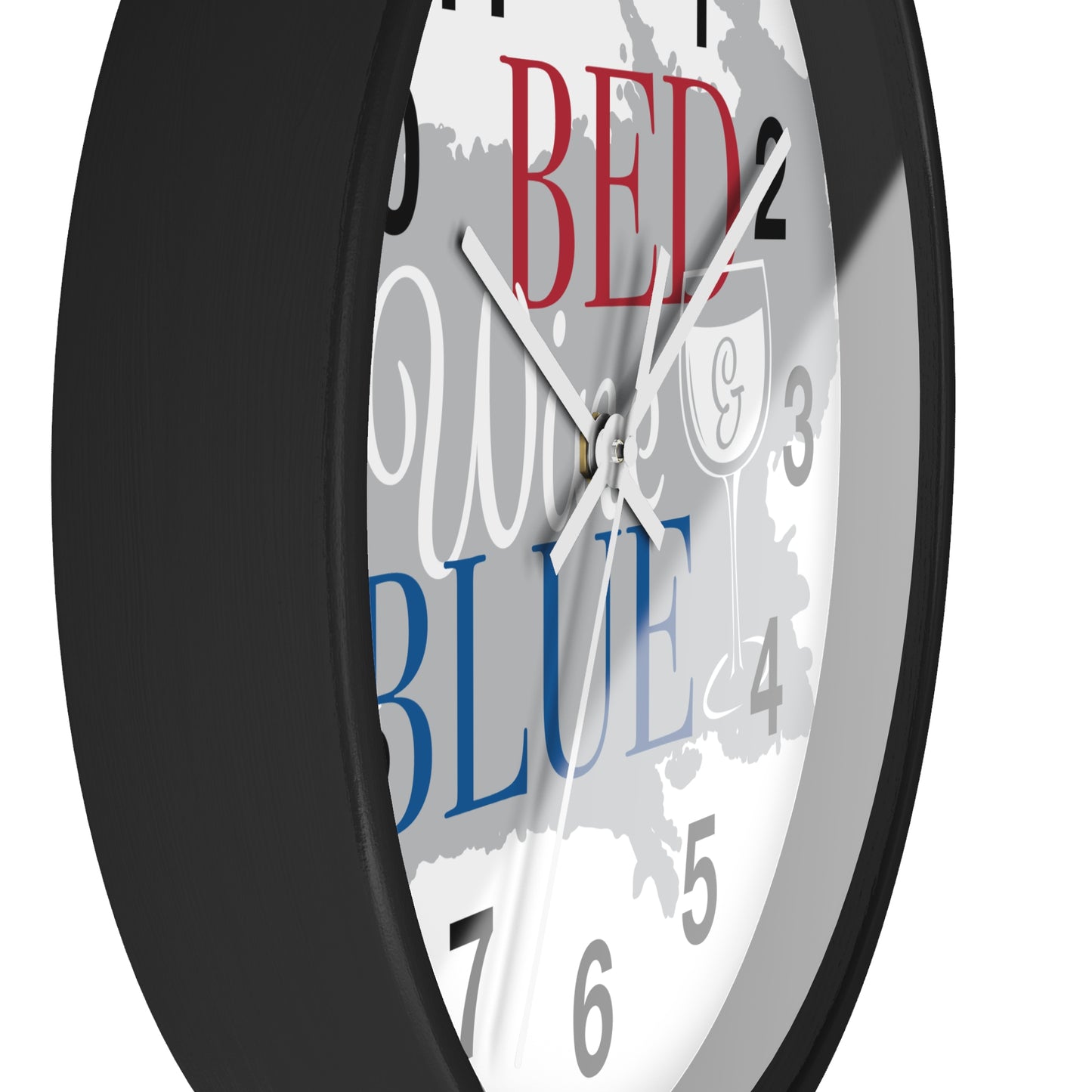 Patriotic Wall Clock - "Bed, White, and Blue" - Home Decor, Gift for Hosts, Independence Day, Americana Style, Wall Art, Kitchen Clock