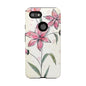 Floral Phone Case with Elegant Pink Lilies, Cute Floral Accessories, Phone Protection, Gift for Her, Stylish Cell Phone Cover