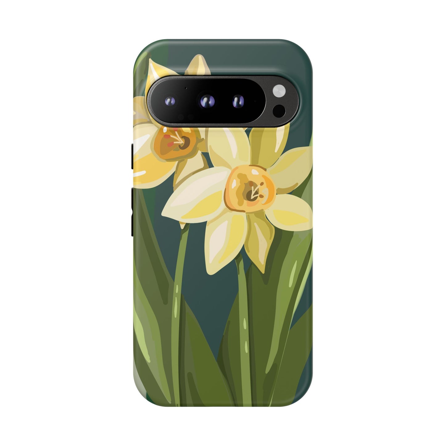 Floral Phone Case - Yellow Daffodil Design, Tough Phone Cover, Spring Decor, Floral Gift, Nature-Inspired Accessories