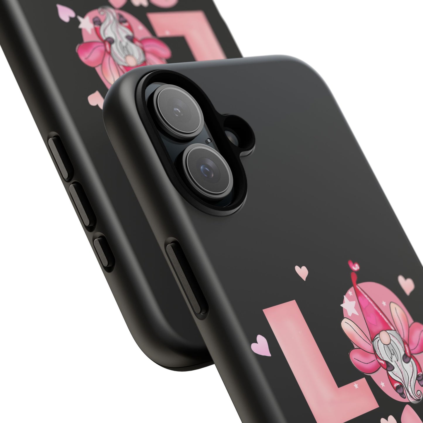 Love Gnome Phone Case — Cute Pink Heart Valentines Protective Case