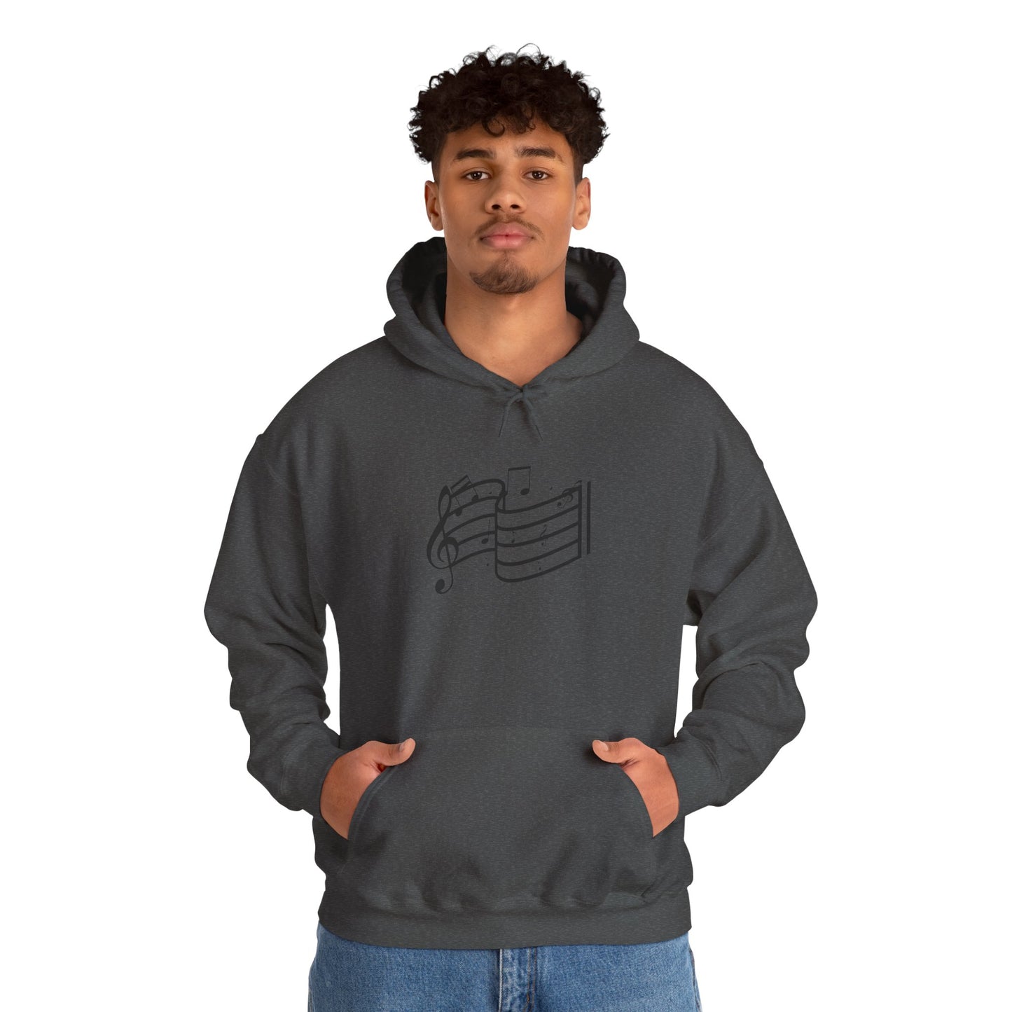 Music Notes Hoodie — Minimal Sheet Music Design