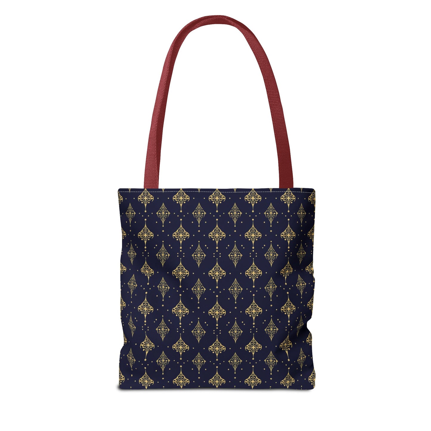 Navy & Gold Art Deco Tote Bag — Elegant Geometric Pattern All-Over Print