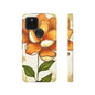 Floral Phone Case with Orange Flower Design, Tough Phone Cover, Floral Gift, Stylish Tech Accessory, Nature Lovers, Spring Vibes