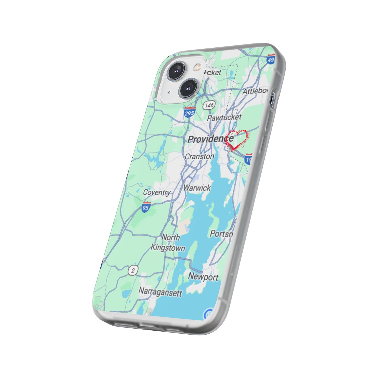 Providence Heart Map Phone Case - Custom Flexible Smartphone Protector, Gift for Her, Map Lover's Accessory, Personalized Case, Travel [...]