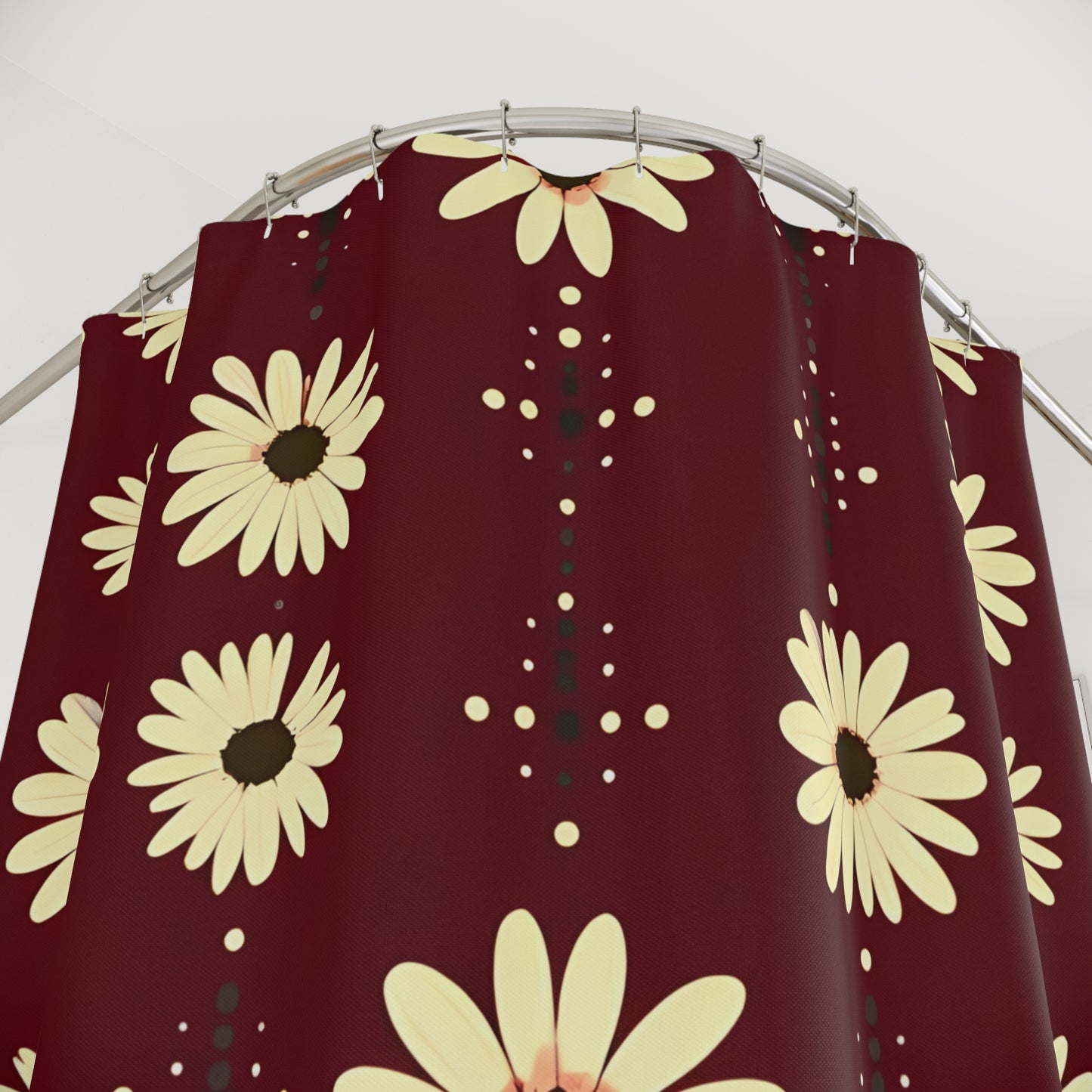 Daisy Delight Shower Curtain - Boho Bathroom Decor, Floral Theme
