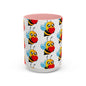 Cute Bee Love Accent Coffee Mug,  Cute Floral Mug, Cheerful Bee Design