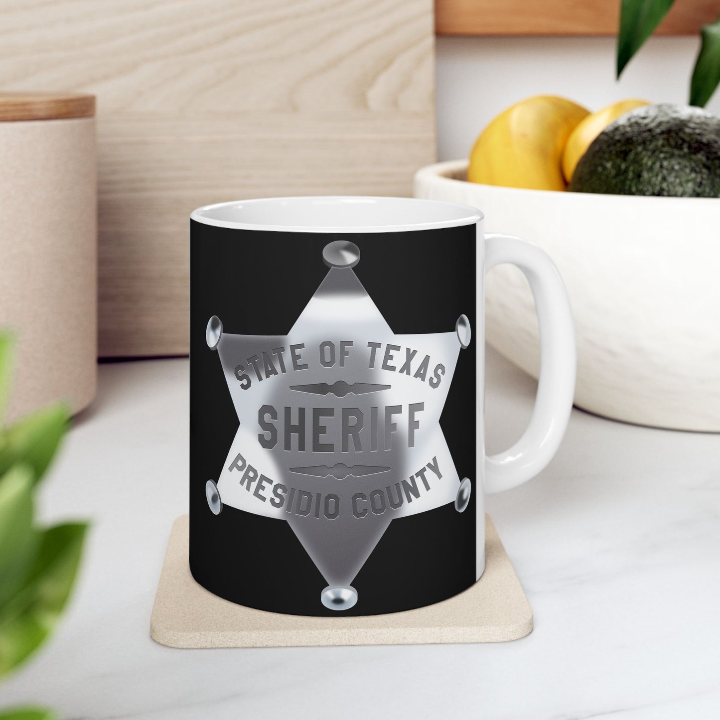 Sheriff's Office Ceramic Mug, Law Enforcement Gift, Sheriff Star Coffee Cup, Police Support Mug, Funny Sheriff Present