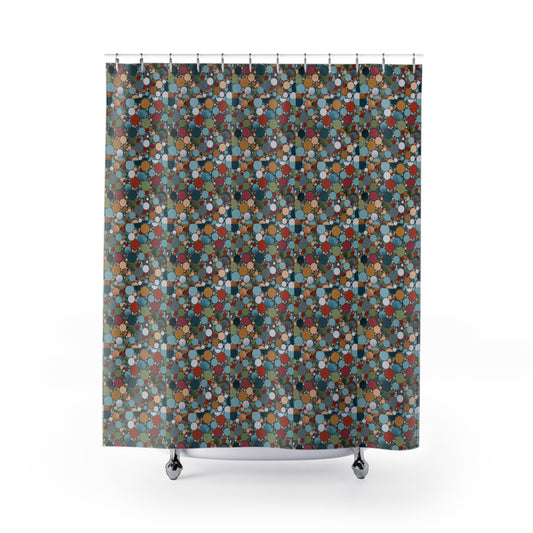 Colorful Patterned Shower Curtain – Unique Bathroom Decor, Modern Home Accessory, Fun Gift for Housewarming, Bright and Cheerful Design
