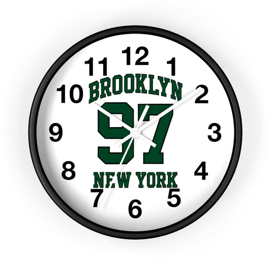 Brooklyn 97 New York Wall Clock — Vintage Sports Collegiate Decor