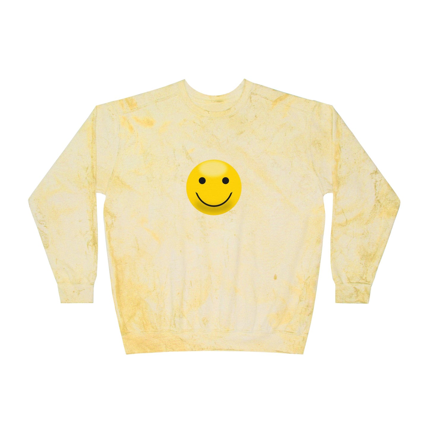 Cheerful Tie-Dye Crewneck Sweatshirt | Smiley Face Unisex Sweatshirt for Casual Style, Gift for Friends, Fall Fashion, Smile Gear