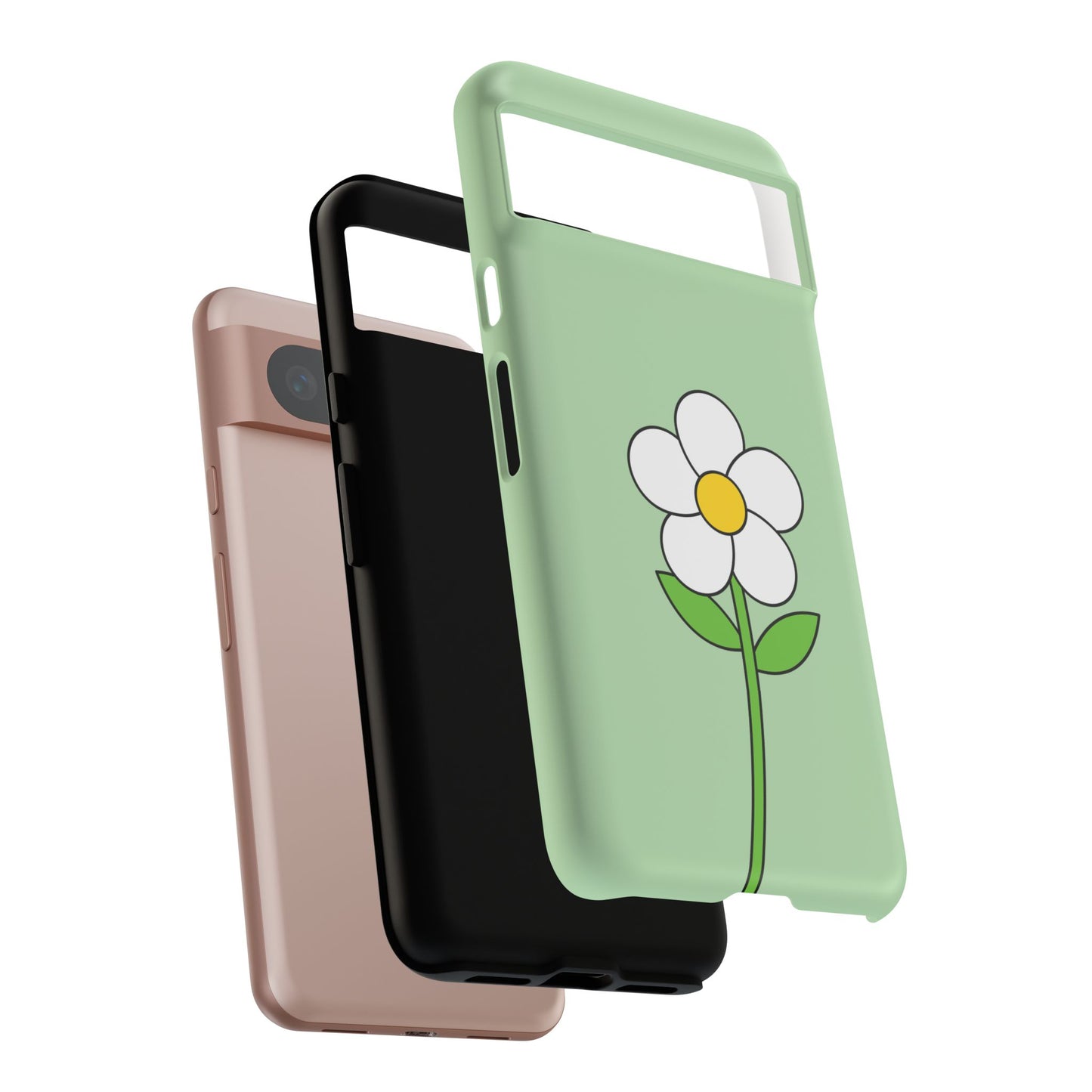 Floral Phone Case - Tough Cases for Nature Lovers, Cute Green Flower Design, iPhone Cover, Gift for Her, Spring Accessories