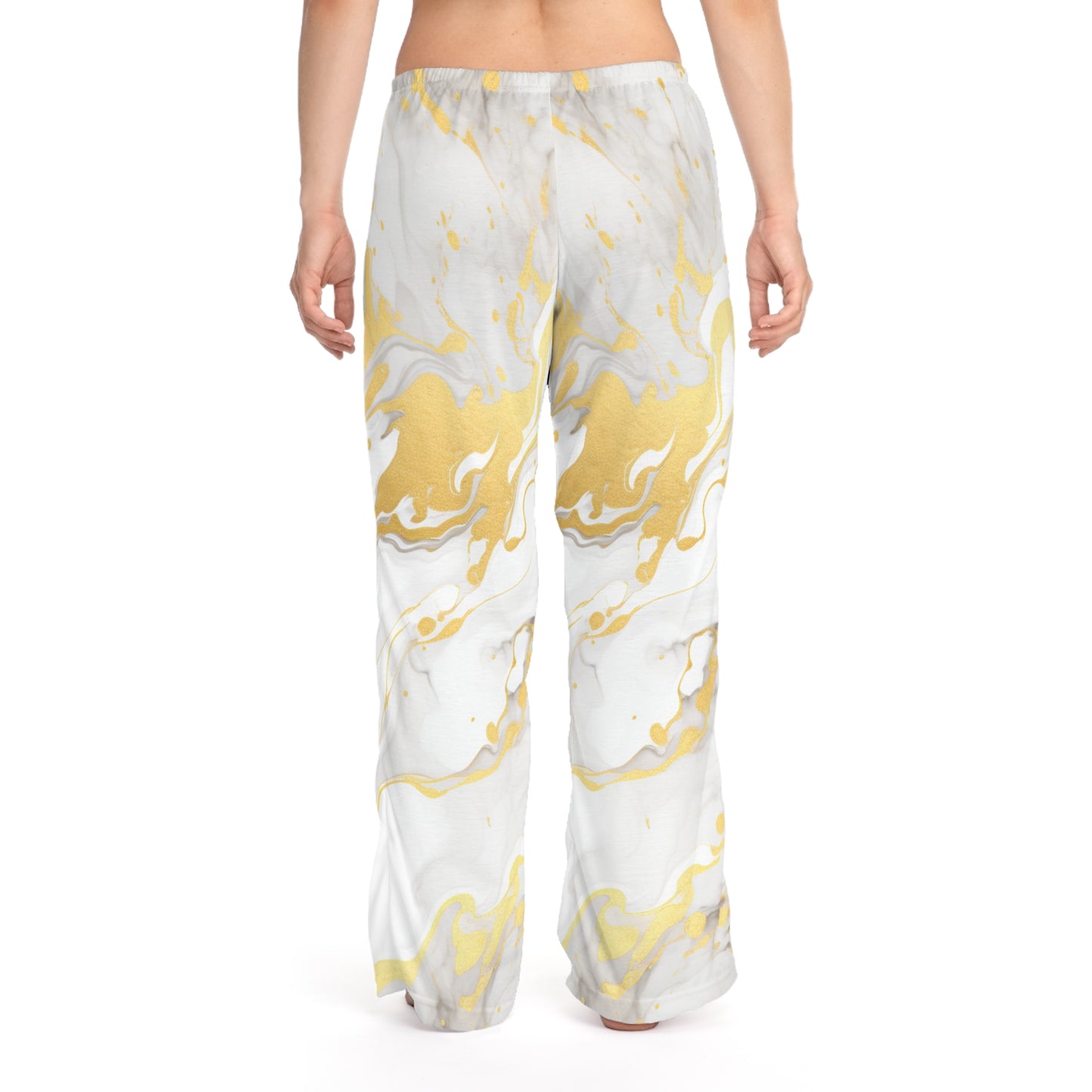 Chic Marble Print Pajama Pants for Comfort and Style, Women's Relaxed Fit
