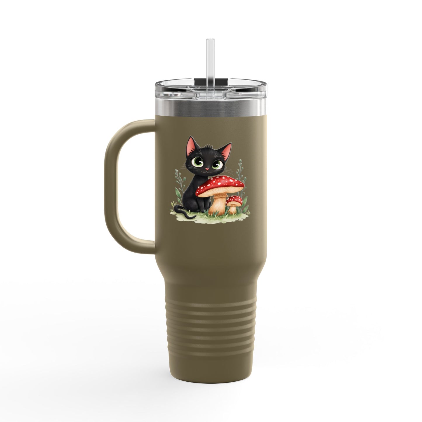 Cute Cat & Bunny Insulated Travel Mug - 40oz Drink Holder for Coffee, Tea, Gifts, Animal Lover, Travel