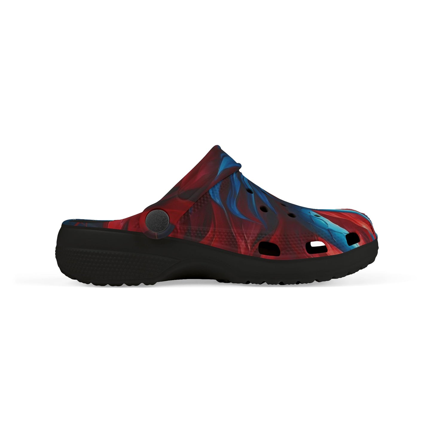 Kids Foam Clogs — Red & Blue Swirl All-Over Print