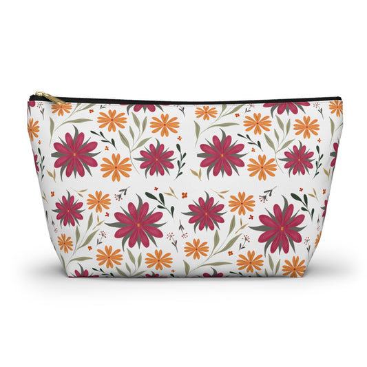 Floral Accessory Pouch - Ideal Travel Makeup Bag, Toiletry Organizer, Gift for Her, Eco-Friendly, Everyday Essentials