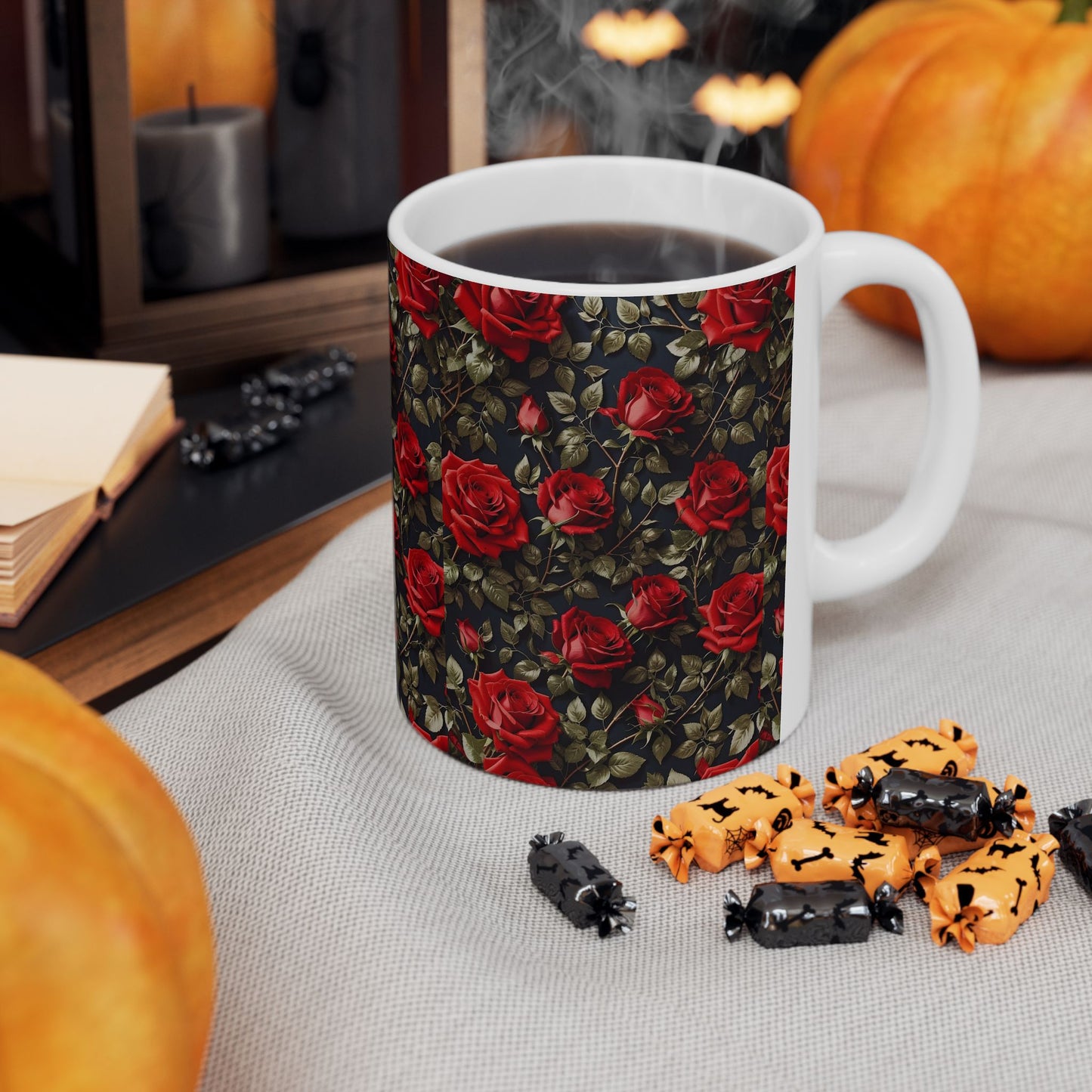 Elegant Floral Ceramic Mug with Roses | Perfect for Gifts, Valentine's Day, Mother's Day, Kitchen Decor, Tea Lovers