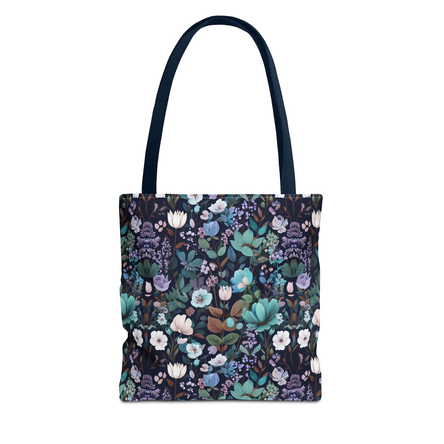 Floral Nightfall Tote Bag — Dark Botanical All-Over Print