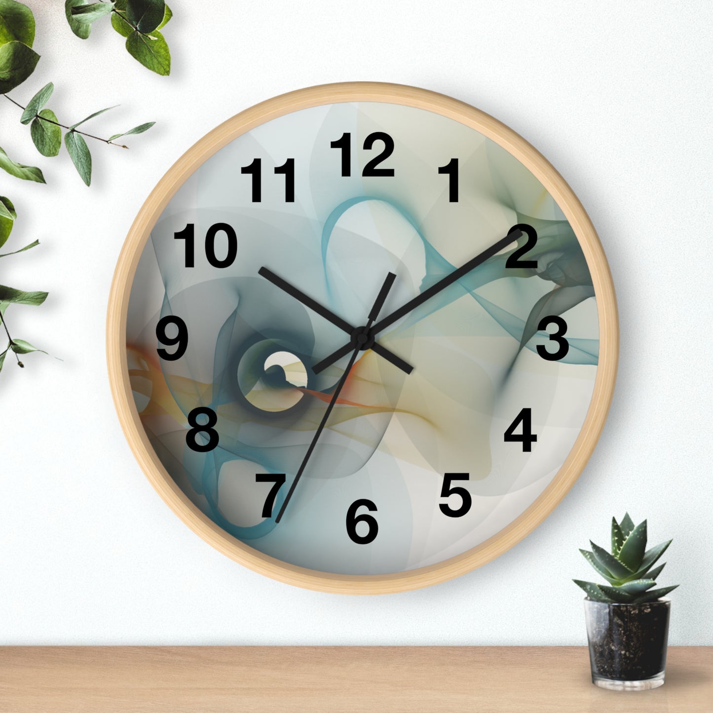 Abstract Smoke Wall Clock | Modern Home Decor, Artistic Timepiece, Gift for Her, Unique Office Clock, Housewarming Decoration