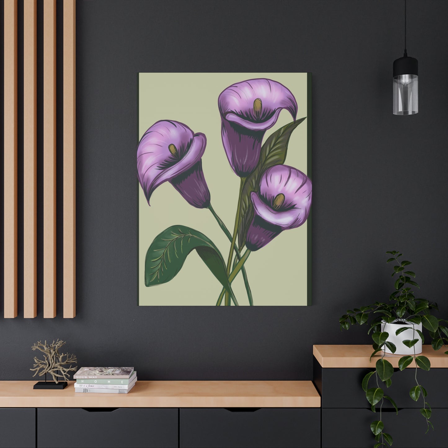 Copy of Matte Canvas, Stretched, 1.25" Purple Flowers