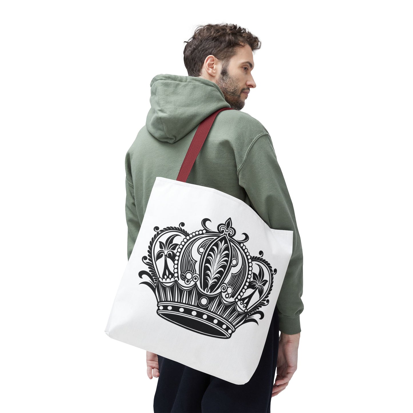 Crown Design Tote Bag, Royal Style Shopping Tote, Chic Grocery Bag, Gift for Her, Fashionable Accessories