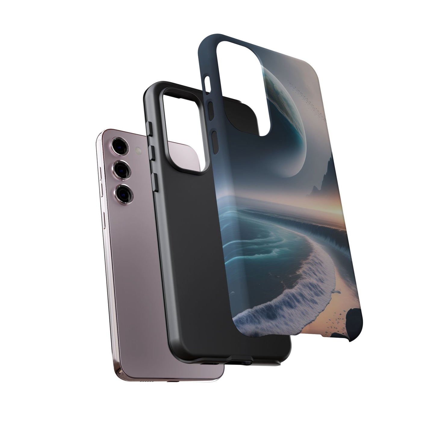 Galaxy Ocean Phone Case — Surreal Planet Beach Tough Case