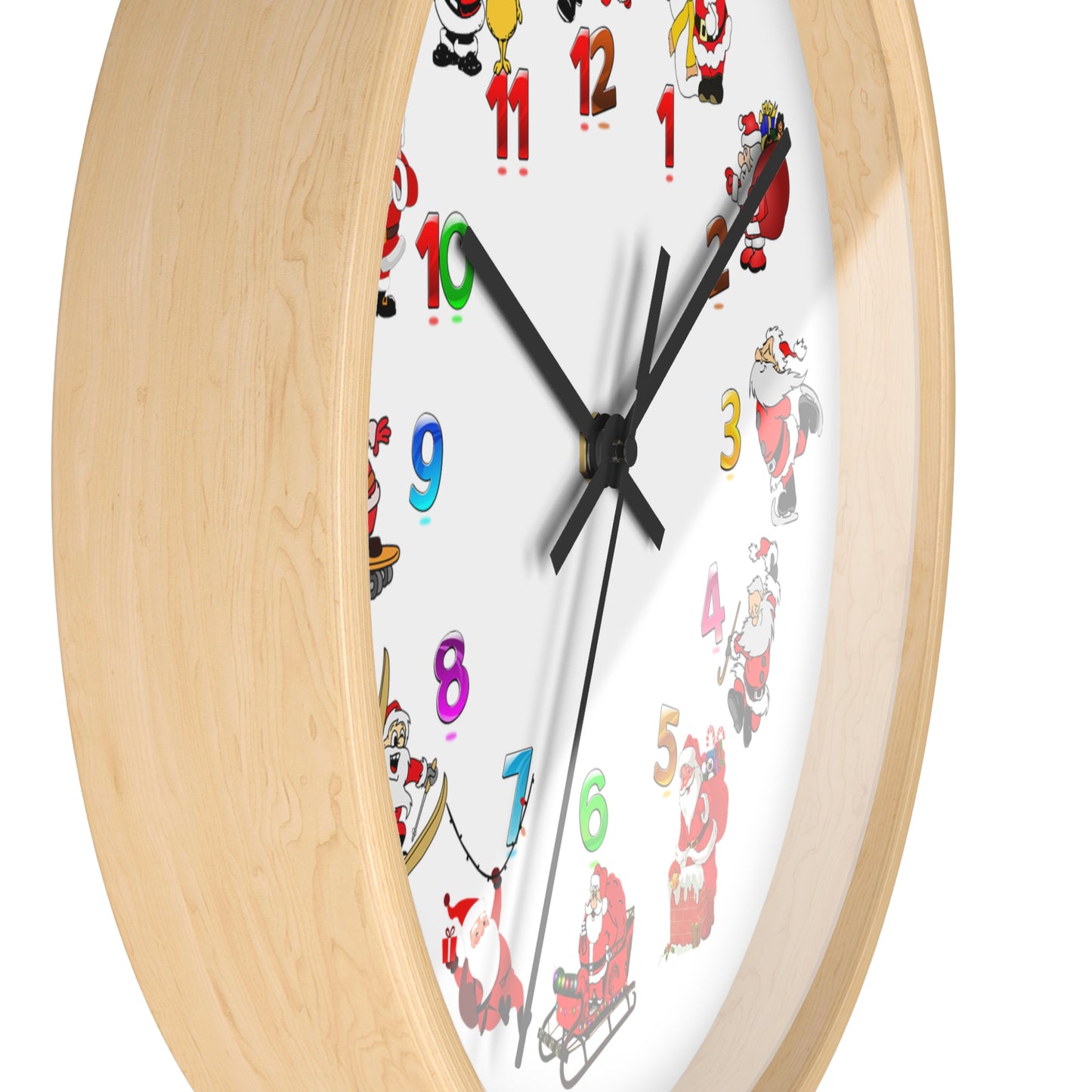Festive Santa Wall Clock, Christmas Decor, Holiday Home Accent, Gift for Kids, Fun Timepiece, Seasonal Clock, Xmas Decoration