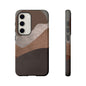 Abstract Earthtone Phone Case — Brown Layered Rugged Tough Case