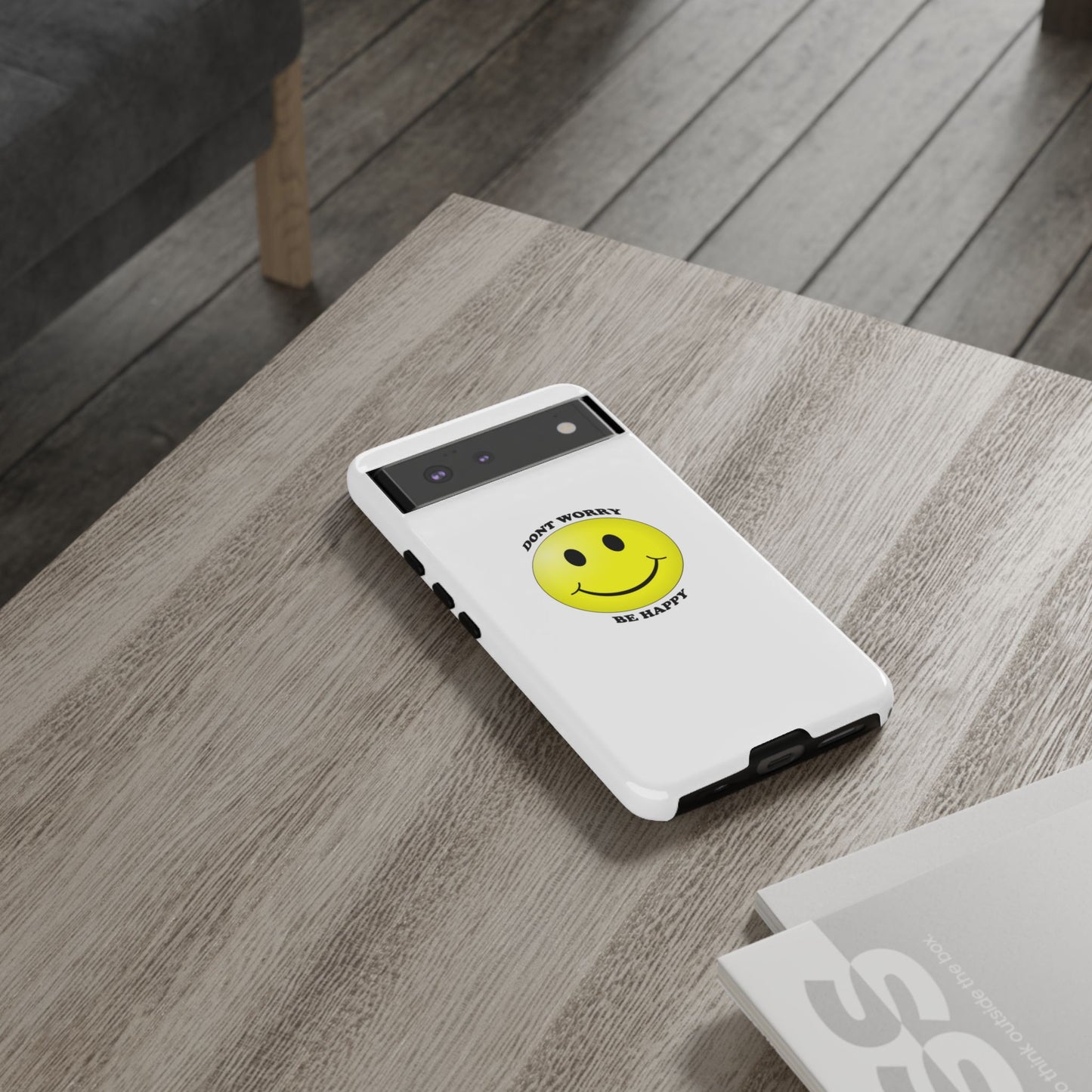 Happy Face Phone Case, Tough Cases, Don’t Worry, Be Happy, Cute Gift for Friends, Positive Vibes, Fun Mobile Accessories
