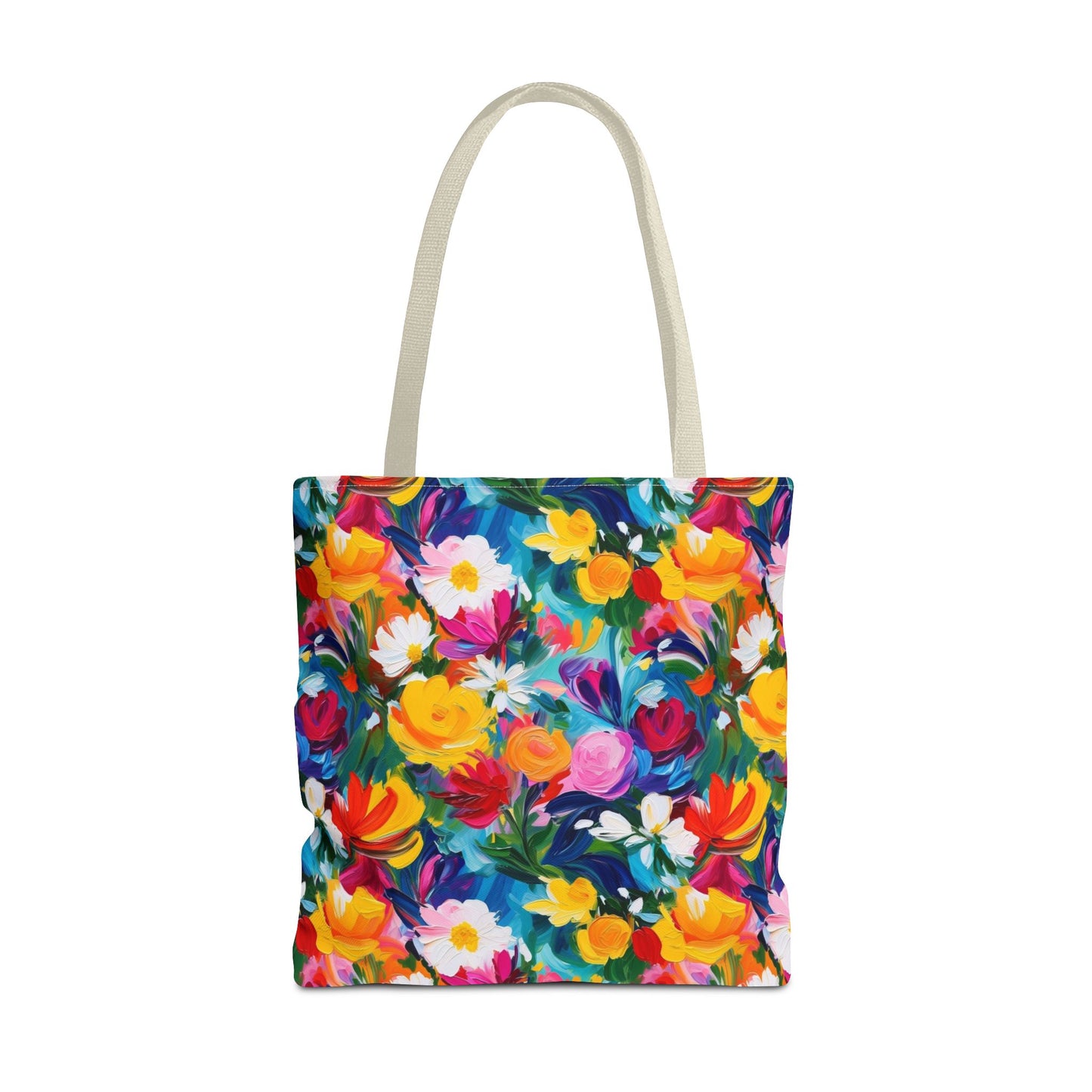 Colorful Floral Tote Bag — Vibrant All-Over Print Shopper